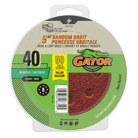 Gator 8-Hole Hook & Loop Sanding Discs, 40 Grit, Commerical Pack