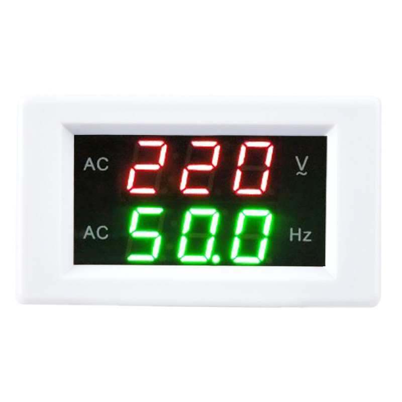 Generator Dual Display LED Digital AC Voltmeter Frequency Meter Testing