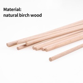 FUZVOL 10 Pcs 300mm X10mm Diameter Natural Round Wooden Dowels,Long Smooth Craft Rods,Unfinished Sticks Dowel Rods for Art Projects,Decorations&DIY Crafts