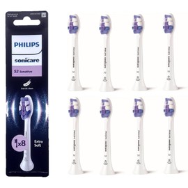 Philips HX6058/87 S2 White Set of 8 Brush Heads for Electric Toothbrushes