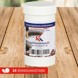 K Kaffeereiniger24 cleaning tablets for fully automatic coffee machines and sieve carrier, suitable for Jura, Siemens, Melitta, Krups. Made in Germany.