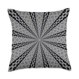 Star Effect Geometric Symmetrical Pattern Black Cut Out Throw Pillow