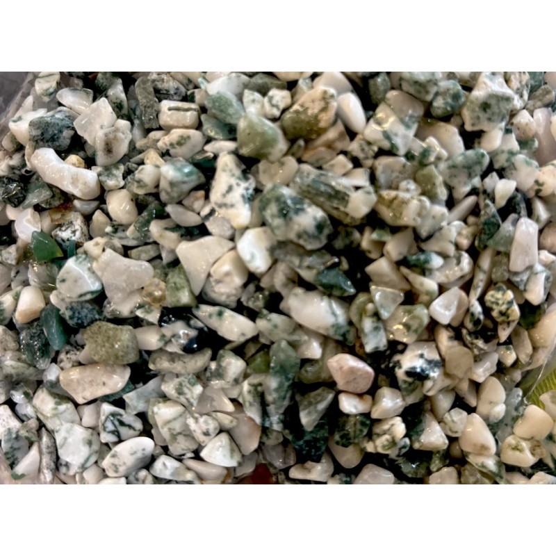 Tree Agate Tumble Polished Chips 5mm - 8mm 1 Ounce