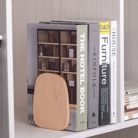 Muso Wood Bookend, Wooden Book Holder for Shelves, Decorative Bookends, Book Holder, Bookends Book Holder for School, Home, Office and School Gift (Beech Wood, 2 Pairs)