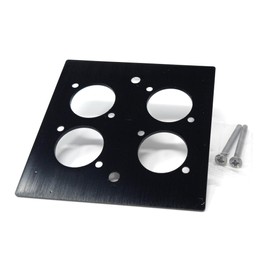 Brushed Aluminium Wall Plate, 86x86mm, D-Series Hole, Compatible with Neutrik, HDMI, USB, RJ45, BNC, RCA, XLR Wall Faceplates (4 Holes)