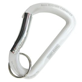 TouGH Label VEX-145 Carabiner, Rudged 0.3 inches (8 mm), White x Silver