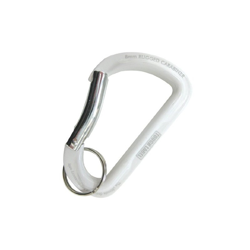 TouGH Label VEX-145 Carabiner, Rudged 0.3 inches (8 mm), White