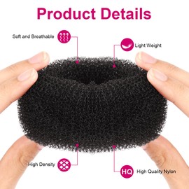 URAQT Hair Donut Bun Maker Set, 4 Pcs Ring Style Donut Bun Shaper with 30 Hair Pins, Blonde Chignon Doughnut Bun Hair Accessories for Girls Kids Women DIY Chignon Hair Styles