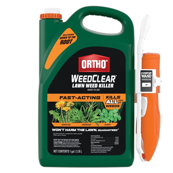 Ortho WeedClear Lawn Weed Killer Ready-to-Use with Comfort Wand, Kills