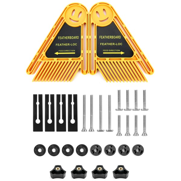 QWORK Featherboards Set Spring Loc Board for Saw Table Router