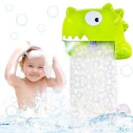 Zaztytoy Badewannenspielzeug Baby ab 1 Jahr - Dinosaurier Badespielzeug mit Musik, Seifenblasenmaschine für Badezimmer, Wasserdicht, Ideal für Badewanne und Spielzimmer, Grün