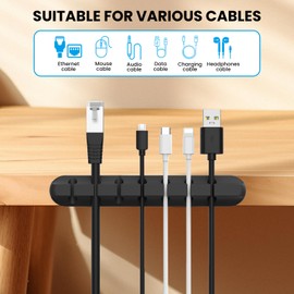 AhaStyle Cable Clips, 3 Pack Cord Holders Cable Organizer Self Adhesive Cord Keeper for Desktop Organizing USB Cable/Nightstand Power Cord/Mouse Cable/Wire PC/Cord Clips for Home Office and Car