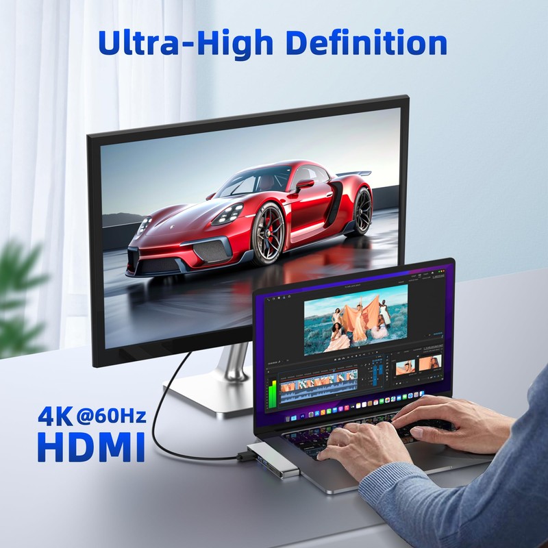 USB C Hub Adapter for MacBook Pro/Air, 7-in-2 MacBook Accessories