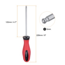 HARFINGTON Ball Head Hex Screwdriver 5mm x 120mm Magnetic Ball End Hexagonal Precision Screw Driver Hex Design Wrench