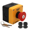 KEYMOO Emergency Stop Push Button Switch with Key Lock, 1NC