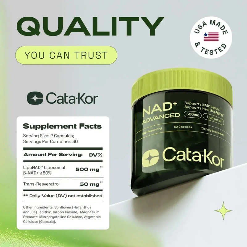 Cata Kor Nad Advanced Liposomal Resveratrol 60 Cpsula Sin Sabor