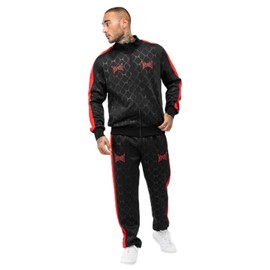 Tapout Punk Track Men's Tracksuit, Regular Fit, Black/Red, XL, black / red