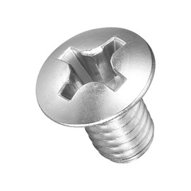 METALLIXITY Phillips Cross Recessed Countersunk Head Screws Bolts (M6-1x10) 50Pcs, 304 Stainless Steel Flat Head Woodworking Machine Screws - for Furniture Assembly DIY Projects, Silver