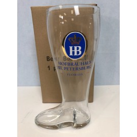 Hofbrauhaus HB Glass Beer Boot 2 Liter St.Petersburg Florida Octoberfest NEW