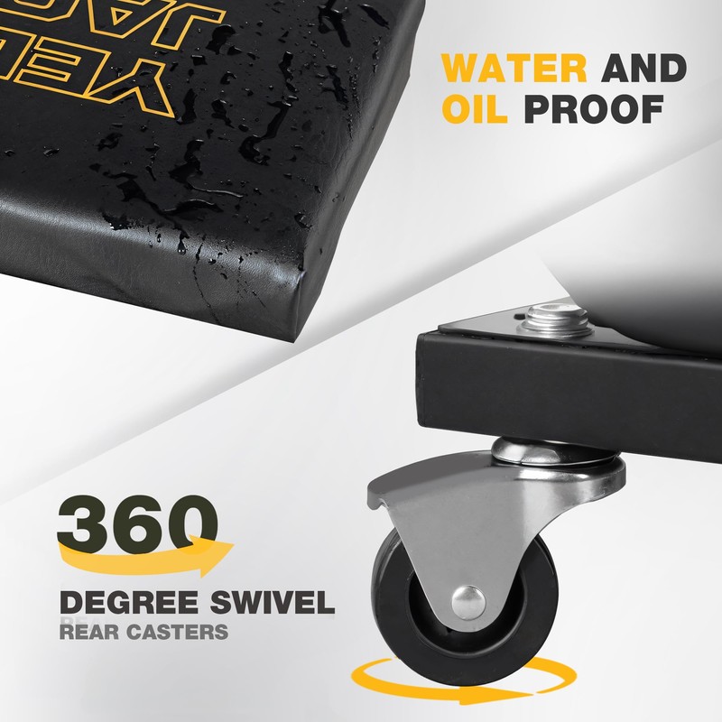 YELLOW JACKET Creeper Garage/Shop Seat, 250 LBS Capacity Rolling Padded