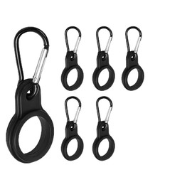 KAPSING Pack of 5 Bottle Holder Belt Set with Carabiner, Water Bottle Buckle, Black Keyring Bottle Holder Clip, for Camping, Hiking and Outdoor Activities