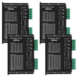 4pcs CNC Digital Microstep Driver DM542 Stepper Motor Controller 2-Phase Digital Stepper Motor Driver 20-50V DC Max 4.2A for Nema 17, Nema 23 and Nema 34 Series Stepper Motor, Replace M542 M542H