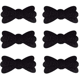 6Pcs Black Bow Magic Hair Pad Hair Sticker Clips Glitter Sequins Bang Fixed Seamless Magic Paste Fringe Hair Bang Patch Hair Bang Accessories For Hair Styling Hair Accessories Hair Care