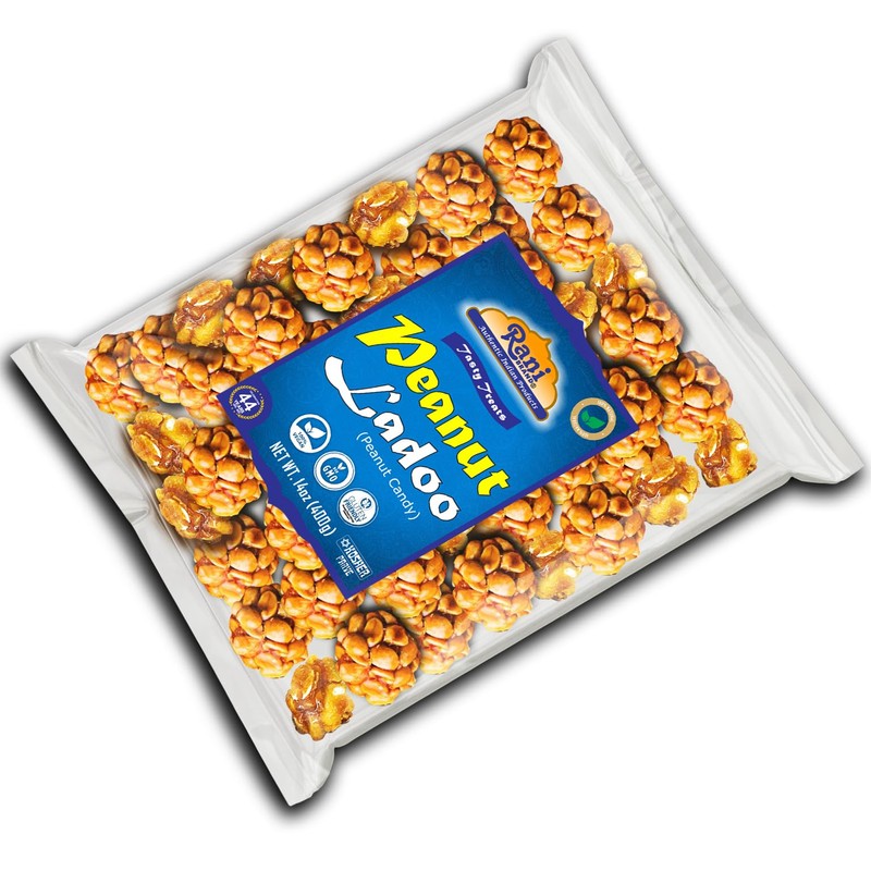 Rani Peanut Ladoo (Round Peanut Brittle Candy) 14oz (400g) ~
