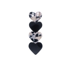 Love Heart Hair Clips for Women Girls Simple Hair Barrettes Duckbill Hair Accessories Black+Cow Color