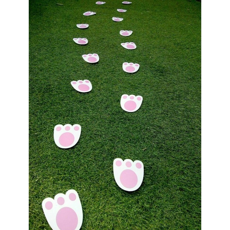 15PCs Large Bunny Footprints, Easter Bunny Feet, Egg Hunt Paw