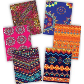 NEW GENERATION – Ethnic - School Supplies 2-Pocket Folder Value Pack with Assorted Fashion Eye-Catching Designs – Durable Laminated Letter Size - 6 Pack School, Home, and Office Folders
