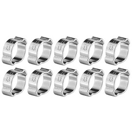 10pcs Adjustable Worm Gear Hose Clamps Zinc Plated Stainless Steel Two-ear Worm Drive Clips 5-23mm for Fule Petrol Pipe Tube(11-13Mm)