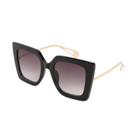 FEISEDY Gafas de sol cuadradas de gran tamaño con incrustaciones de perlas y ojos de gato para mujer B2625