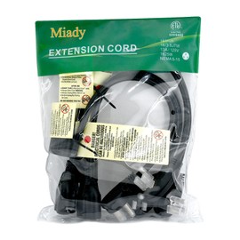 Miady Flat Plug Extension Cord 1 Ft, 90 Degree Plug Adapter, 3 Prong Grounded Wire Short Flat Wall Power Cord Black ETL Listed (4-Pack, 13 Amp, 125 Volts, 1625 Watts)