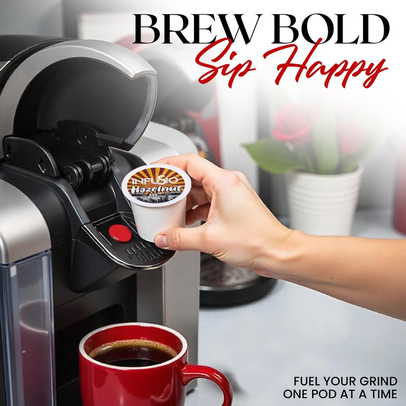 InfuSio Hazelnut Coffee Pods, Single Serve Coffee Pods for Keurig