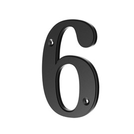 Unique 5-Inch High Acrylic House Numbers - Rustproof & Anti-fade Mailbox Number/Float or Flush Mount - Enhance Home Address Visibility/Black Finished/Number 6