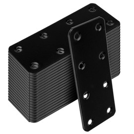 OTTFF 20 Pack 4 x 1-1/2" Black Mending Plates, Straight Connector for Wood, Carbon Steel