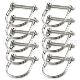 Stainless Steel PTO Round Shaft Locking Trailer Hitch Pin 1/4" x 1-1/2" (Pack of 10)