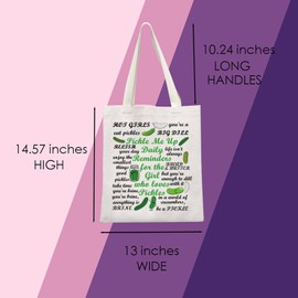 MNIGIU Funny Pickle Gift Pickle Tote Bag Pickle Lover Gift Pickle Girls Gift Food Cucumber Gift Vegetarian Gift (Pickle Tote)