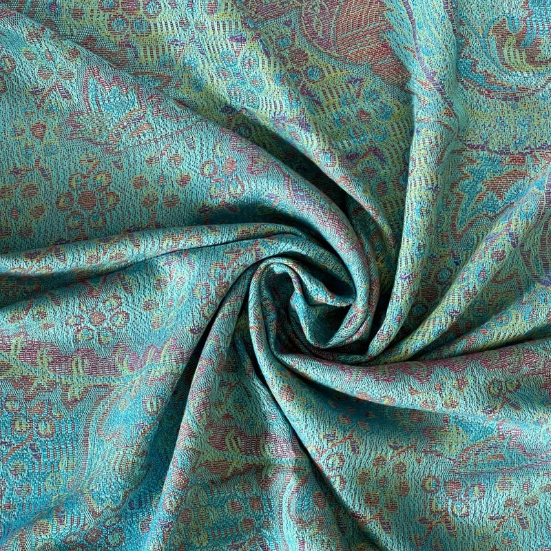 NELUHA Pashmina Scarf Turquoise Traditional Patterned for Men and Women