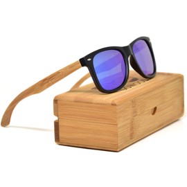 GOWOOD Bamboo Sunglasses Mens & Women | Premium Polarized Bamboo Temples & Acetate Frame | Blacked out Sunglasses UV400 Lenses | Women & Mens Sunglasses UV Protection | CE Marked