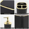 Bathroom Accessory Set with Shower Curtain and Rugs 23Pcs, Black