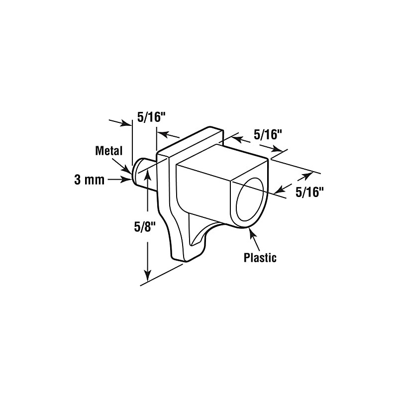 Prime-Line U 10156 3 MM., Clear Plastic and Steel Peg,