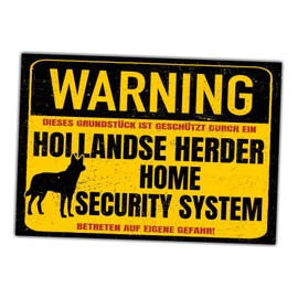 Hollandse Herder Sign Warning Security System Door Sign Dog Sign