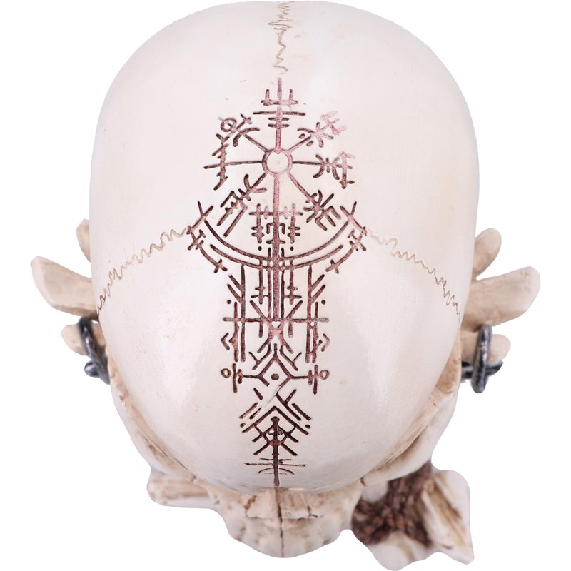 Nemesis Now Horror Skull Ornament, Resin, Natural Bone and Silver