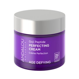 Andalou Naturals Goji Peptide Perfecting Cream - Age Defying Face Moisturizer with Resveratrol, CoQ10 - Supports Skin Collagen and Elastin, Improves Appearance of Wrinkles & Signs of Aging - 1.7 fl oz