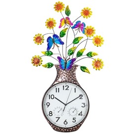 HOBYLUBY Large Outdoor Clock with Thermometer & Hygrometer Combo, Outdoor Wall Clock Silent Non-Ticking, Vese Quartz Outside Clock Decor for Patio, Living Room, Kitchen, Garden