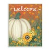Stupell Industries Welcome Greeting Orange Autumn Sky Pumpkin Field Wall