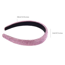 scicent Bridal Hair Accessories for Women Wide Non-Slip Rhinestone Embellished Hairbands Sparkling Crystal Headband Glitter Padded Hair Band Fashion Hair Hoops- 26519