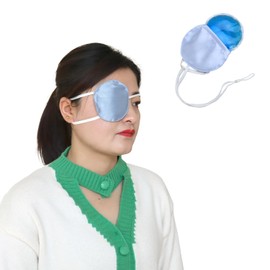 2 Pack Satin Cooling Eye Patches for Puffy Eyes Eye Compress Silky Ice Eye Patch Single Eye Mask Medical Cover Cold Hot Therapy Lazy Eyes After Surgery for Amblyopia Astigmatism